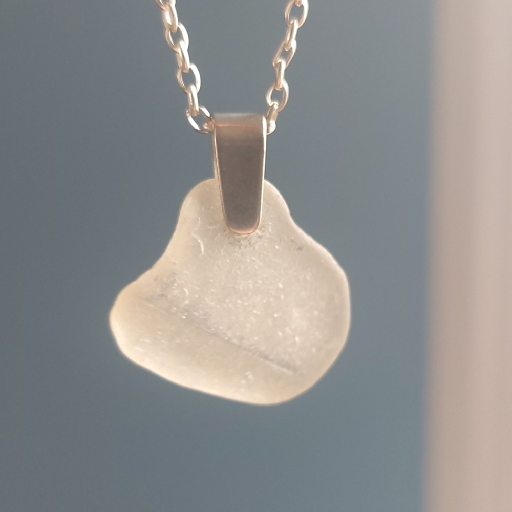 Sea Glass Necklace, Artisan made by Rust Belt Raised, Beach glass necklace